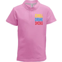 Дитяча футболка поло Chill, Drink, Smoke
