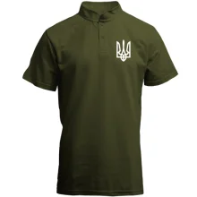Футболка с воротником стойкой с мини гербом Украины на груди (2)