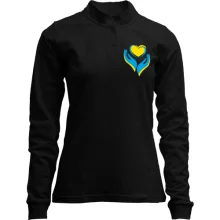 Лонгслив поло со стойкой Ukraine heart