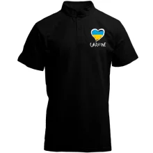 Футболка с воротником стойкой с надписью "Ukraine" и сердечком