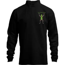 Лонгслив поло со стойкой с Огурчиком Риком и надписью «I'm Pickle Rick»