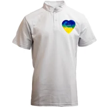 Футболка с воротником стойкой "I love Ukraine" на сердце (мини)