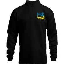 Мужской лонгслив поло со стойкой с принтом «No War»