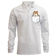 Лонгслив поло с wow doge в кармане