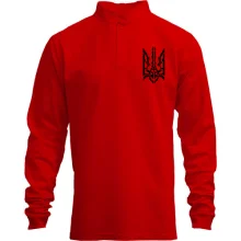 Мужской лонгслив поло со стойкой со стилизованным гербом Украины (2)