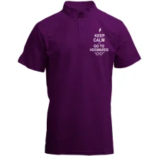 Футболка с воротником стойкой Keep calm and go Hogwards