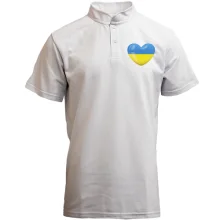 Футболка с воротником стойкой Люблю Украину