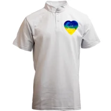 Футболка с воротником стойкой "I love Ukraine" на сердце