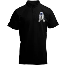 Футболка с воротником стойкой с рисунком робота R2 D2
