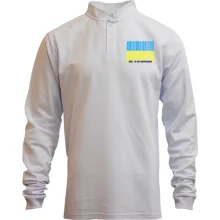 Мужской лонгслив поло со стойкой Made in Ukraine (штрих-код)