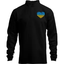 Мужской лонгслив поло со стойкой Украина (надпись в виде сердца)
