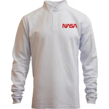 Лонгслив поло со стойкой NASA Worm logo