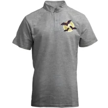 Футболка з коміром стійкою з кажанами на тлі місяця