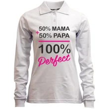 Лонгслів поло 50% мама + 50% тато
