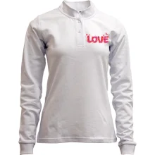 Лонгслив поло со стойкой с надписью "Love" из цветов
