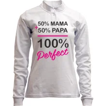 Лонгслив поло со стойкой 50% мама + 50% папа