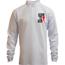 Мужской лонгслив поло со стойкой Born to run
