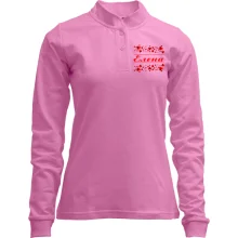 Лонгслив поло со стойкой с сердечками и именем "Елена"