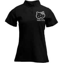 Футболка з коміром стійкою з надписью "Hello Titty" в стилі Hello Kitty