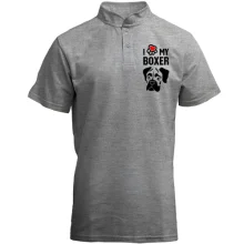 Футболка с воротником стойкой I love my boxer