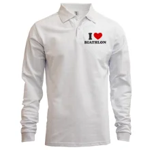 Лонгслив поло Я люблю Биатлон — I love Biathlon