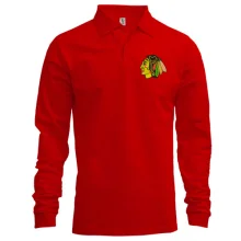 Лонгслив поло с вышитым логотипом Chicago Blackhawks (Вышивка)