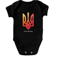 Дитяче боді I love Ukraine з червоним гербом