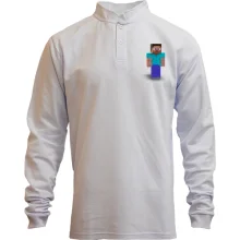 Мужской лонгслив поло со стойкой Minecraft Стив (2)
