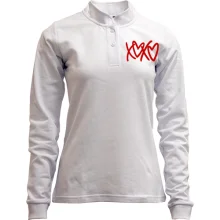 Лонгслив поло со стойкой XO-XO с сердечками (Вышивка)
