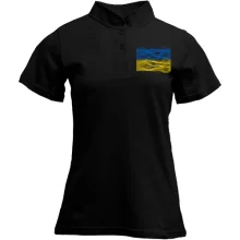 Футболка с воротником стойкой "Флаг Украины в виде волн"