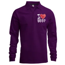 Чоловічий лонгслів поло "I love Beef"