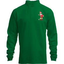 Мужской лонгслив поло со стойкой "3D Санта на санях"