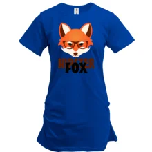 Подовжена футболка з лисицею Hipster Fox