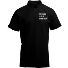Футболка с воротником стойкой Freedom is our tradition