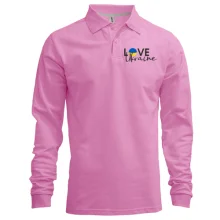 Мужской лонгслив поло LOVE Ukraine с флагом