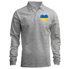 Чоловічий лонгслів поло з серцем у кольорах національного прапора