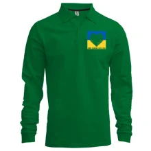 Чоловічий лонгслів поло From ukraine with love (серце на фоні прапора)