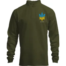 Мужской лонгслив поло со стойкой Love Ukraine - Glory to heroes