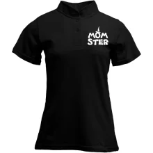 Футболка с воротником стойкой Mom ster