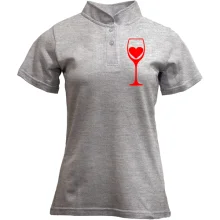 Футболка з коміром стійкою Wine is my heart