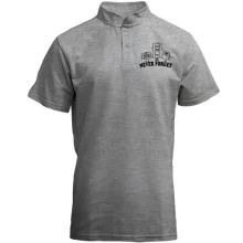 Футболка з коміром стійкою Never forget
