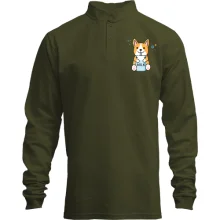 Лонгслив поло со стойкой Corgi drinks Milk