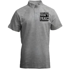 Футболка з коміром стійкою Keep Calm Don't Panic