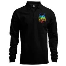 Мужской лонгслив поло Rainbow Wolf