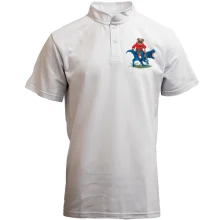 Футболка с воротником стойкой с мопсом на динозавре