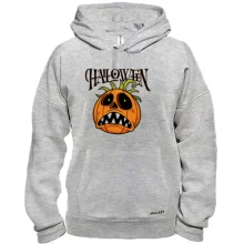 Толстовка с расстроенной тыквой и надписью Halloween