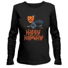 Лонгслив Halloween с ведьмой на метле