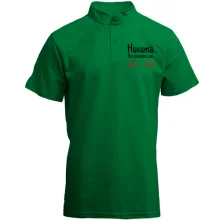Футболка с воротником стойкой с надписью "Никита всё решает сам"