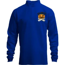 Мужской лонгслив поло со стойкой с тыквой Halloween