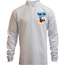 Лонгслив поло со стойкой Hug your pug